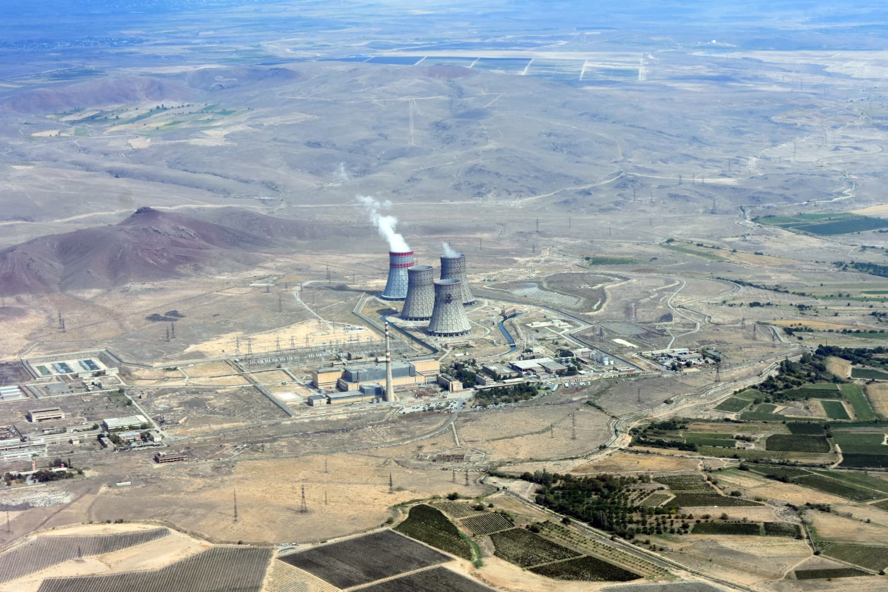 Aerial view of the Metsamor nuclear power plant, 2023